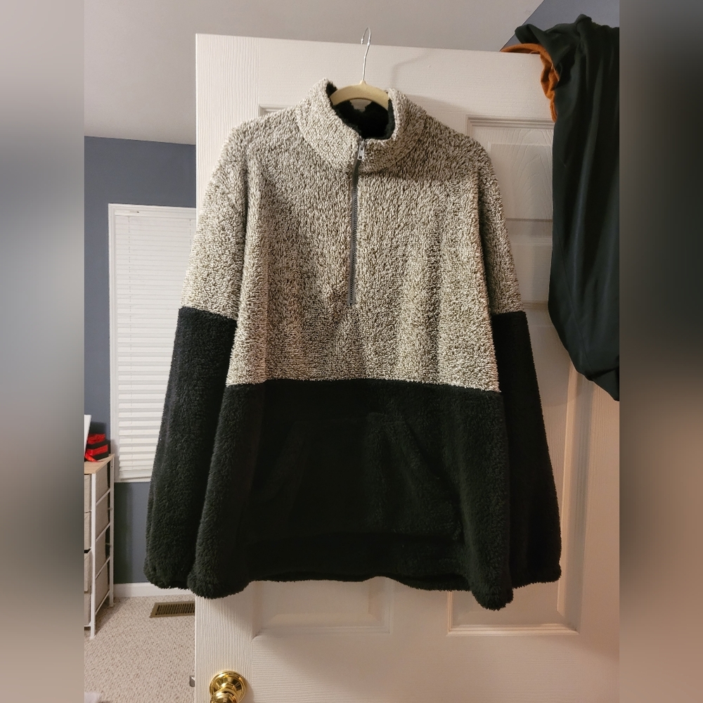 Half zip super soft fluffy sweater
